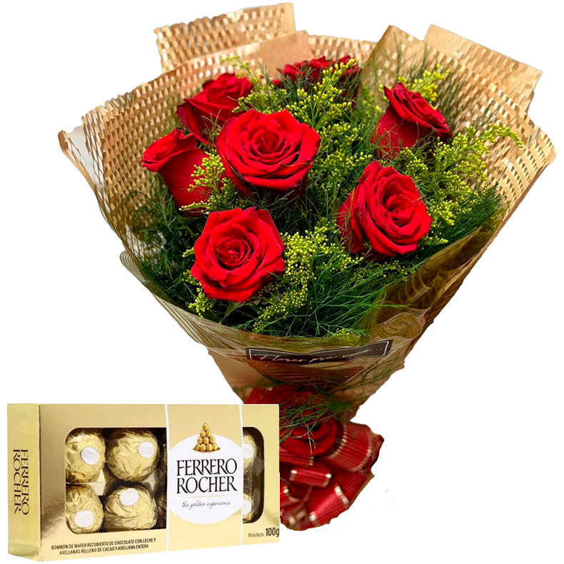 Buqu de Rosas Vermelhas com Bombons